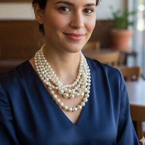 J. Crew Multi-Strand Graduated Faux Pearl Statement Necklace - 20"